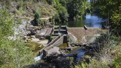 Imagen del entorno donde se sit&uacute;a la estaci&oacute;n de bombeo de agua del L&eacute;rez para la red de abastecimiento de Pontevedra, este jueves