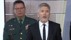 Laurentino Cea, junto al ministro del Interior, Fernando Grande Marlaska, en la rueda de prensa de ministros