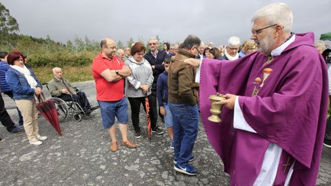 El cura Rodrguez Pastio, en la segunda misa de protesta, que ofici en el mes de agosto del 2019