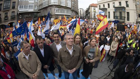 Cargos del PP arropan a Alfonso Rueda en la concetracin de Pontevedra