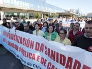 La movilizaci�n de mediod�a apoyaba la huelga de Vigo. 
