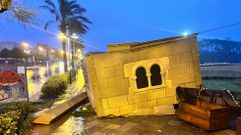 Primer temporal de viento del oto�o en la playa de Pragueira, Sanxenxo