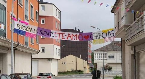 Pancarta que invita a la meditacin en Sarria