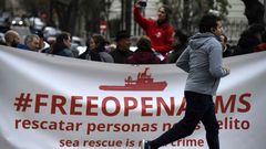 Manifestaci�n de apoyo a la ONG Open Arms celebrada en Madrid