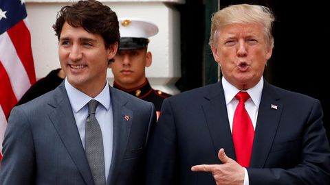 Trudeau y Trump, antes de su encuentro sobre el nuevo Tratado de Comercio celebrado en la Casa Blanca