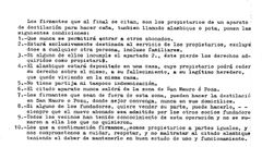 Acta de adquisici�n do alambique de San Mauro.