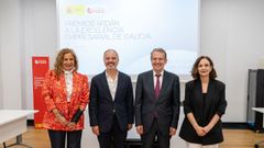Carmela Silva, David Regades, Abel Caballero y Susana Lama, en la presentaci�n de gala de los premios Ard�n