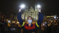 Trabajadores de Alcoa en Santiago protestando por los 534 despidos y el cierre de la f�brica de aluminio