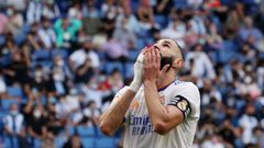 Benzema, que marc� el �nico gol blanco, se lamenta de una ocasi�n fallada