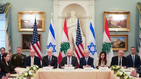 Reuni�n de las delegaciones israel�es y libanesas que negocian en Washington