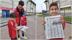 Mateo con su Gua firmada en A Gndara