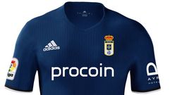 Camiseta del Oviedo con el patrocinio de Procoin.Camiseta del Oviedo con el patrocinio de Procoin