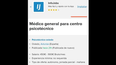 Oferta para m�dico en Oviedo