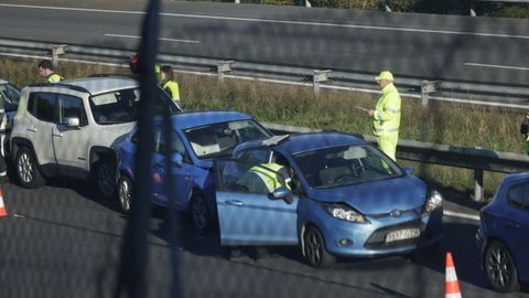 Accidente en la AP-9 a su paso por Cambre