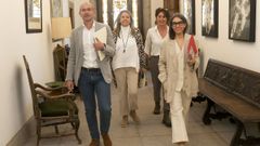 Los concejales no adscritos en una imagen de archivo en un pasillo del pazo de Raxoi