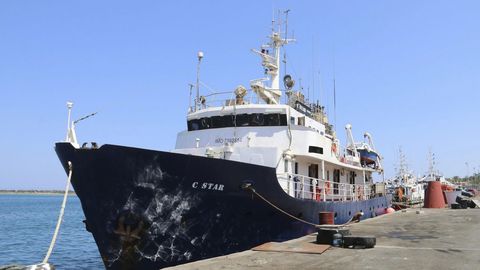 El barco antinmigraci�n C-Star en el puerto de Famagusta, al norte de Chipre