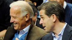 Biden y su hijo Hunter, durante un partido de baloncesto en Washington el 30 de enero del 2010 