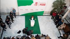 Susana D�az en la rueda de prensa en la que anunci� que liderar� la oposici�n socialista en Andaluc�a