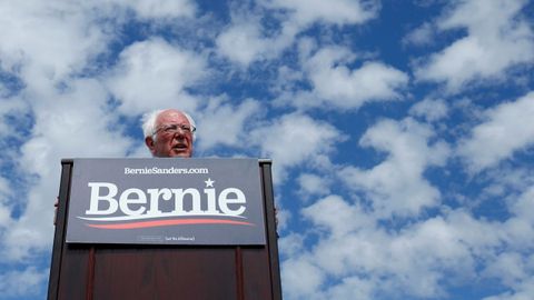 Bernie Sanders, el viernes en un mitin en Santa Ana, California