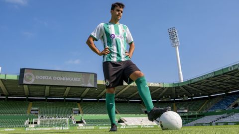 Borja Domnguez, durante su presentacin en El Sardinero el curso pasado