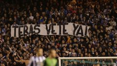 Pancarta en Riazor durante el Deportivo-Celta