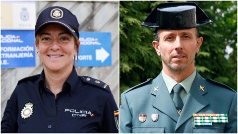 Rosa Seara, de la Polic�a Nacional, y Aser Moreiro, de la Guardia Civil