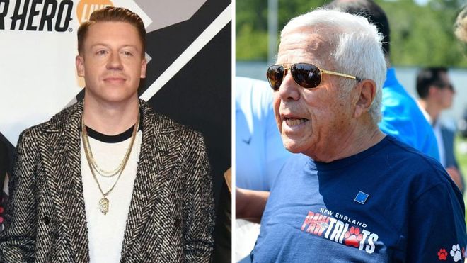 El rapero Macklemore y el magnate Robert Kraft