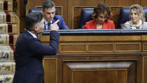 Gabriel Rufi�n, de ERC, durante su intervenci�n en el Congreso