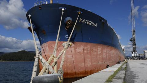 Imagen del �ltimo barco con ma�z ucraniano que lleg� al puerto de Mar�n a principios de mes