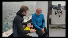 Neira Brochs, de azul, co arque�logo arxentino Nico Ciarlio