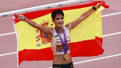 Mar�a P�rez, tras ganar el oro en el Mundial de Jap�n