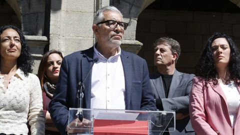 El alcalde, Miguel Fern�ndez, durante su declaraci�n este mi�rcoles