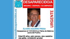 Cartel de b�squeda de �lvaro Aguirre Presa