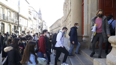 Estudiantes, en la Facultad de Medicina de Santiago