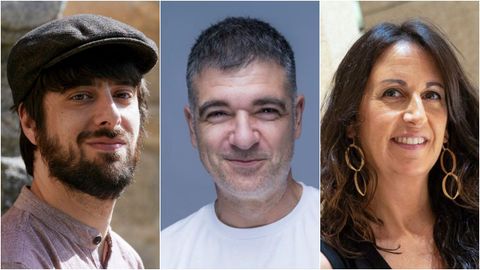 Os escritores David Ucl&eacute;s (&Uacute;beda, 1990), Eloy Moreno (Castell&oacute;n, 1976) e Mar&iacute;a Oru&ntilde;a (Vigo, 1976).