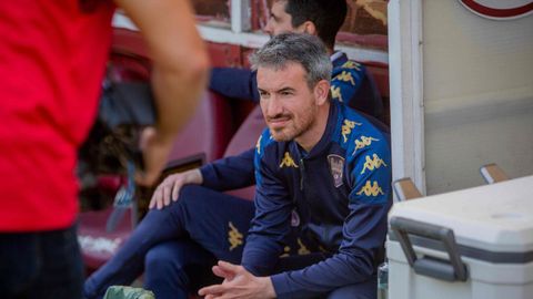 Rub�n Dom�nguez en el partido ante el Barakaldo