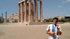 David Cal, en Atenas, con el oro y la plata que consigui� en los Juegos del 2004