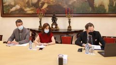 La alcaldesa de A Coru�a, In�s Rey, en la junta del gobierno local de este mi�rcoles