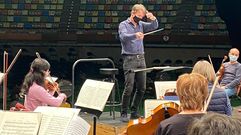 Albrecht, este jueves, en el ensayo con la Sinf�nica