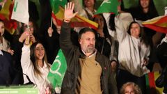 Santiago Abascal, durante un mitin de cara a las elecciones de Castilla y Le�n.