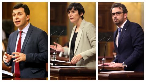 Gonzalo Caballero (PSdeG9, Ana Pont�n (BNG) y Diego Calvo (PP), interviniendo en el Congreso