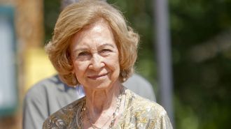 La reina em&eacute;rita Sof&iacute;a durante su visita a Lugo el pasado julio