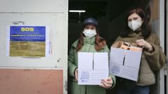 Halina y su hermana atendieron este martes la recogida. Llevan tres a�os en Lugo y son de Lviv, donde todav�a residen sus padres y el resto de sus hermanos