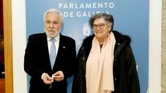 El presidente del Parlamento y la Valedora do Pobo