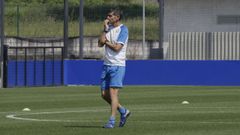 Antonio Hidalgo, durante un entrenamiento de esta semana en Abegondo