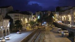 Obras en el trazado ferroviario urbano de Ourense durante el anterior corte de la circulaci�n