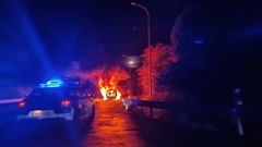 Incendio de un veh�culo en marcha en Ribadeo