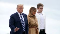 Trump, Melania y el hijo de ambos, Barron