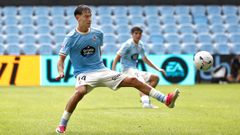 El jugador del Celta Fortuna Jan Oliveras, durante un partido de la presente temporada.