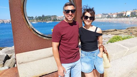 Diego y Beatriz, turistas de Segovia en Sanxenxo
